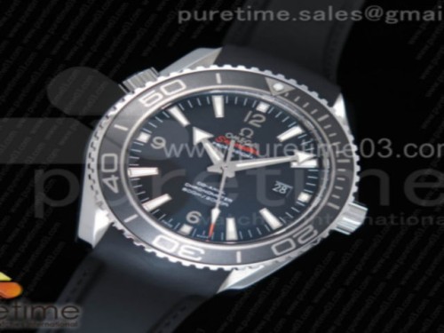 OM공장 오메가 플래닛오션 프로페셔널 세라믹베젤 45MM _ 러버스트랩 Planet Ocean Professional Ceramic Bezel 45mm 11 OMF Best Edition on Rubber Strap A8500 (Black Balance Wheel)