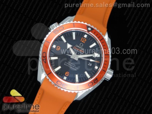 OM공장 오메가 플래닛오션 프로페셔널 세라믹베젤 오렌지 45MM _ 러버스트랩 Planet Ocean Professional Orange Bezel 45mm 1_1 OMF Best Edition on Rubber Strap A8500 (Black Balance Wheel)