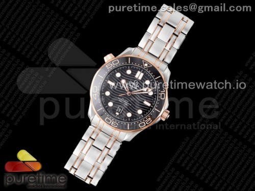 TWS공장 오메가 씨마스터 다이버 300 블랙 브슬 로즈골드콤비 _ Seamaster Diver 300M TWS 11 Best Edition Black Ceramic RG Bezel Black Dial on SSRG Bracelet A8800