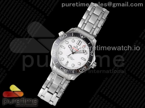 TWS공장 오메가 씨마스터 다이버 300 화이트 브슬 _ Seamaster Diver 300M TWS 11 Best Edition Black Ceramic White Dial on SS Bracelet A8800