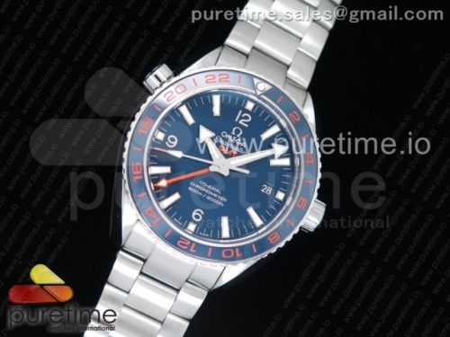 VS공장 오메가 플래닛오션 600M CO-Axial GMT 43.5MM 블루다이얼 블루세라믹 베젤 _ 브슬 Planet Ocean 600M Co-Axial GMT 43.5mm VSF 1_1 Best Edition Blue Dial Blue Ceramic Bezel on SS Bracelet A8605 Super Clone