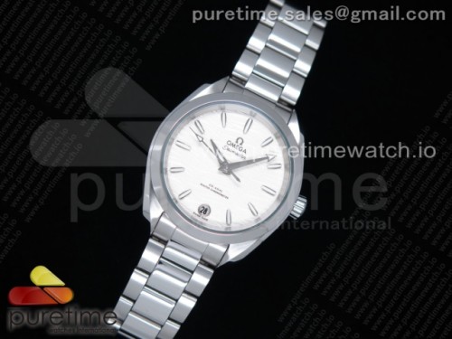 VS공장 오메가 아쿠아테라 34MM 화이트다이얼 브슬 _ Aqua Terra 150M 34mm Ladies SS VSF 11 Best Edition White Wave Dial SS Markers on SS Bracelet A8800
