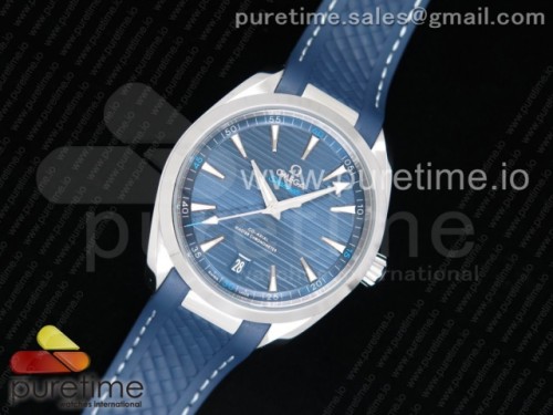 VS공장 오메가 아쿠아테라 150M Aqua Terra 150M Master Chronometers VSF 1_1 Best Edition Deep Blue Dial Silver Hand on Deep Blue Rubber Strap A8900 Super Clone