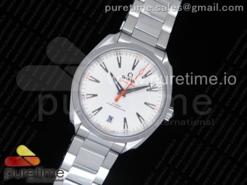 VS공장 오메가 아쿠아테라 150M Aqua Terra 150M Master Chronometers VSF 1_1 Best Edition White Dial Orange Hand on SS Bracelet A8900 Super Clone