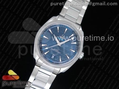 VS공장 오메가 아쿠아테라 딥블루 150M Aqua Terra 150M Master Chronometers VSF 1_1 Best Edition Deep Blue Dial Silver Hand on SS Bracelet A8900 Super Clone