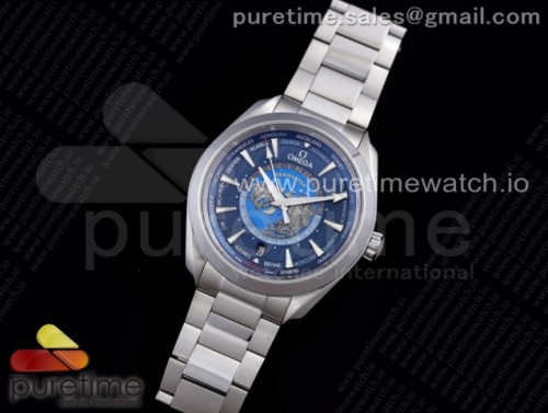 VS공장 오메가 아쿠아테라 월드타이머 블루다이얼 브슬 _ Aqua Terra Worldtimer VSF 11 Best Edition Blue Dial on SS Bracelet A8938 Super Clone