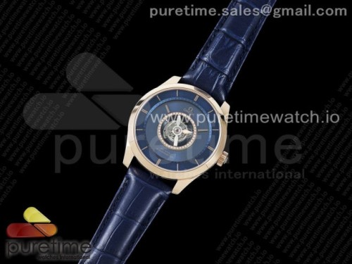JB공장 오메가 드빌 투어볼린 로즈골드 블루다이얼 가죽 _ De Ville Tourbillon RG JBF Best Edition Blue Dial on Blue Leather Strap