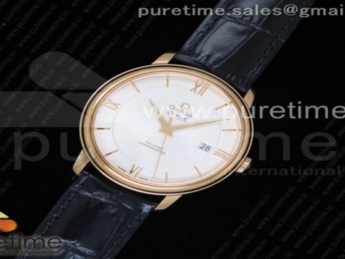MK공장 V4 오메가 드빌 실버 다이얼 옐로우 골드 _ 가죽 De Ville YG MKF 11 Best Edition Silver Dial YG Markers on Black Leather Strap MIYOTA 9015 V4