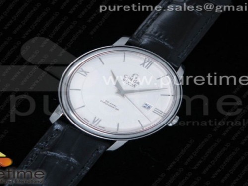 MK공장 V4 오메가 드빌 화이트 다이얼 가죽 De Ville SS MKF 11 Best Edition White Dial SS Markers on Black Leather Strap MIYOTA 9015 V4