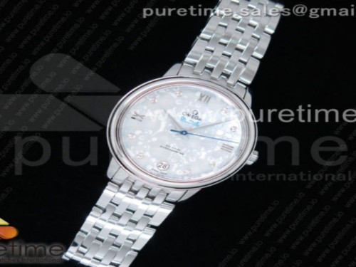 MK공장 드빌 프레스티지 여성용 화이트다이얼 다이아인덱스 De Ville Prestige Ladies 32.7mm SS MKF 11 Best Edition White Textured Dial Diamonds Markers on SS Bracelet MIYOTA 9015(여성용)
