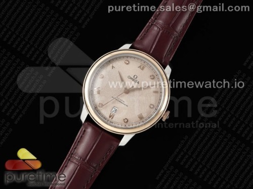 MK공장 오메가 드빌 데이트 브라운다이얼 로즈골드 De Ville Date RG MKF 11 Best Edition Brown Textured Dial Diamonds Marker on Brown Leather Strap A8800