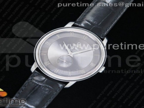 TW공장 오메가 드빌 그레이 다이얼 블랙_가죽 De Ville Prestige Small Second TWF 1_1 Best Edition Gray Dial on Black Leather Strap MIYOTA 9015