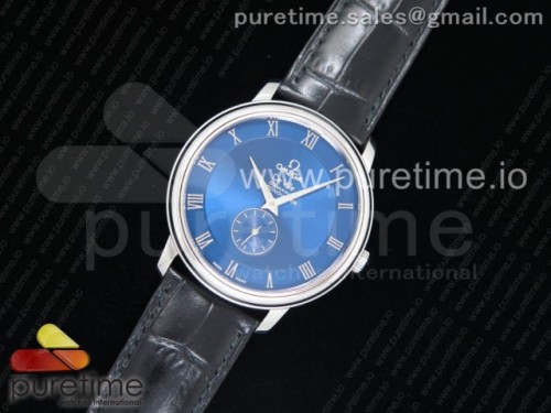 TW공장 오메가 드빌 블루 다이얼 블랙 _가죽 De Ville Prestige Small Second TWF 1_1 Best Edition Blue Dial on Black Leather Strap MIYOTA 9015