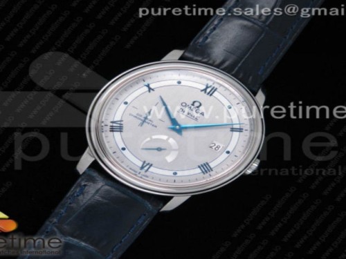 TW공장 오메가 드빌 프레스티지 파워리저브 그레이 다이얼 블루 _ 가죽 De Ville Prestige Real Power Reserve SS TW 11 Best Edition Gray Dial Blue Markers on Blue Leather Strap A2824