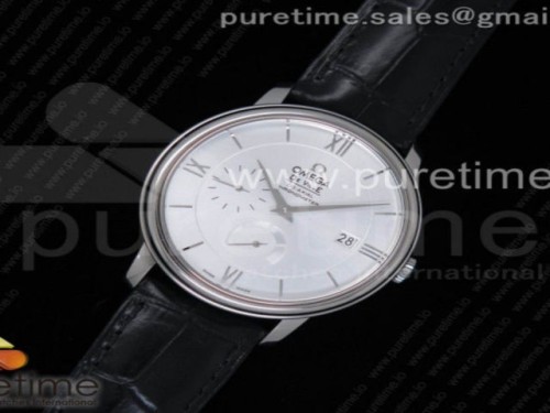 TW공장 오메가 드빌 프레스티지 파워리저브 실버 다이얼 실버 _ 블랙 가죽 De Ville Prestige Real Power Reserve SS TW 11 Best Edition Silver Dial Silver Markers on Black Leather Strap A2824
