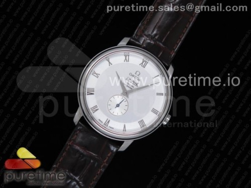 TW공장 오메가 드빌 화이트다이얼 브라운_가죽 De Ville Prestige Small Second TWF 1_1 Best Edition White Dial on Brown Leather Strap MIYOTA 9015