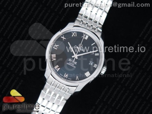 VS공장 오메가 드빌 아워비전 41MM 스틸 블랙로만다이얼 브레이슬릿 _ De Ville Hour Vision 41mm SS VSF 11 Best Edition Black Dial on SS Bracelet A8500 Super Clone