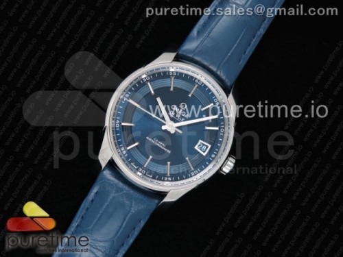 VS공장 오메가 드빌 아워비전 41MM 스틸 블루바인덱스 악어가죽 _ De Ville Hour Vision 41mm SS VSF 11 Best Edition Blue Dial on Blue Croco Leather Strap A8900 Super Clone