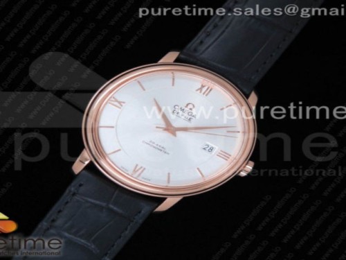 WF공장 오메가 드빌 실버 다이얼 로즈 골드 _ 가죽 De Ville RG WF 11 Best Edition Silver Dial on Black Leather Strap 9015