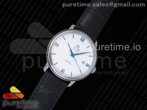 WF공장 오메가 드빌 실버 다이얼 블루 _ 가죽 De Ville SS WF 11 Best Edition Silver Dial Blue Markers on Black Leather Strap 9015