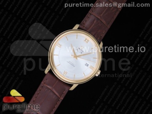 WF공장 오메가 드빌 실버 다이얼 옐로우 골드 _ 가죽 De Ville YG WF 11 Best Edition Silver Dial on Brown Leather Strap 9015