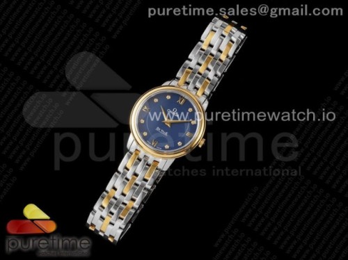 ZF공장 오메가 드빌 블루 다이아다이얼 옐로우골드 콤비 브슬 _ De Ville Prestige Quartz 27mm SS_YG ZF 1_1 Best Edition Blue Dial on SS_YG Bracelet Jap Quartz