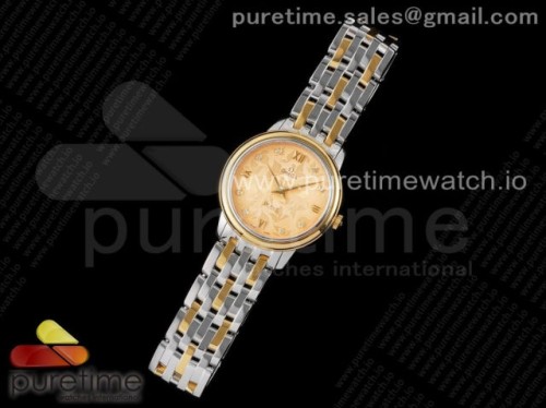 ZF공장 오메가 드빌 옐로우골드 로만다이아다이얼 옐로우골드 콤비 브슬 _ De Ville Prestige Quartz 27mm SSYG ZF 11 Best Edition YG Textured Dial on SSYG Bracelet Jap Quartz