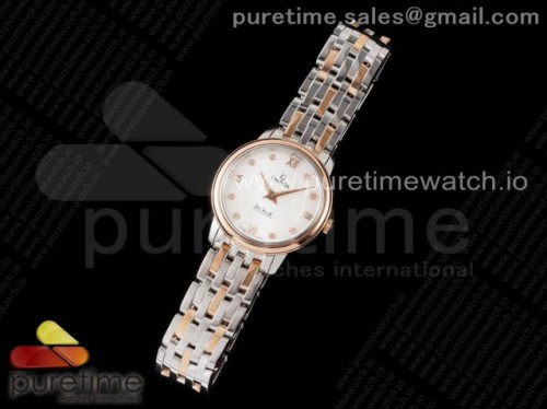 ZF공장 오메가 드빌 자개 로만다이아다이얼 옐로우골드 콤비 브슬 _ De Ville Prestige Quartz 27mm SSYG ZF 11 Best Edition White MOP Dial on SSYG Bracelet Jap Quartz