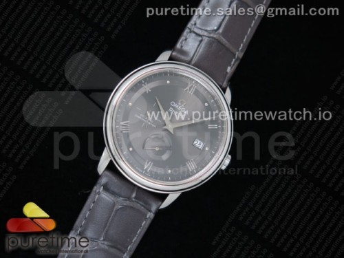 ZF공장 오메가 드빌 프레스티지 파워리저브 그레이다이얼 가죽 _ De Ville Prestige Real PR SS ZF 11 Best Edition Gray Dial on Gray Leather Strap MIYOTA 9015