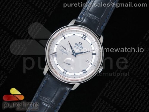 ZF공장 오메가 드빌 프레스티지 파워리저브 그레이다이얼 블루핸즈 블루가죽 _ De Ville Prestige Real PR SS ZF 11 Best Edition Gray Dial Blue Markers on Blue Leather Strap MIYOTA 9015
