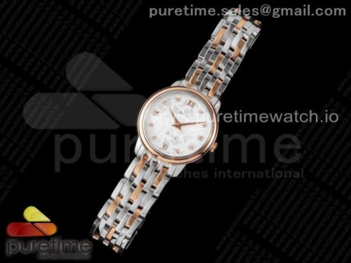 ZF공장 오메가 드빌 화이트 텍스쳐 로만다이얼 옐로우골드 콤비 브슬 _ Ville Prestige Quartz 27mm SS_YG ZF 1_1 Best Edition White Textured Dial on SS_YG Bracelet Jap Quartz