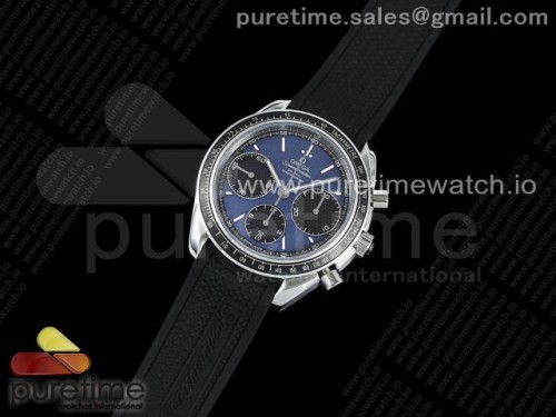 HR공장 오메가 스피드마스터 레이싱 마스터 블랙블루다이얼 _ Speedmaster Racing Master SS HRF Maker Blue_Black Dial on Black Rubber Strap A7750