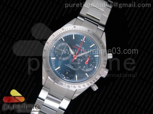 OM공장 오메가 스피드마스터 블루다이얼 _ 브슬 Speedmaster '57 Co-Axial OMF 11 Best Edition Blue Dial on SS Bracelet A9300 (Black Balance Wheel)