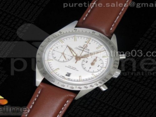 OM공장 오메가 스피드마스터 옐로우골드다이얼 브라운 핸즈 _ 가죽 Speedmaster '57 Co-Axial OMF 11 Best Edition WhiteRG Dial on Brown Leather Strap A9300 (Black Balance Wheel)