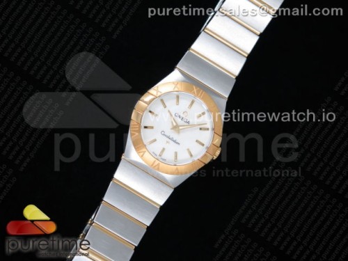 K11공장 오메가 컨스틸레이션 27MM 옐로우골드 콤비 자개바인덱스다이얼 _Constellation Ladies 27mm K11F 11 Best Edition SSYG White MOP Dial Stick Markers on SSYG Bracelet ETA Quartz