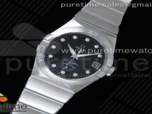 VS공장 오메가 컨스틸레이션 38MM 블랙 다이아다이얼 _ Constellation 38mm SS VSF 11 Best Edition Black Dial Diamonds Markers on SS Bracelet A8500 Super Clone