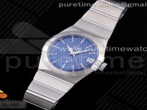 VS공장 오메가 컨스틸레이션 38MM 블루 텍스쳐 바인덱스 _ Constellation 38mm SS VSF 11 Best Edition Blue Textured Dial on SS Bracelet A8500 Super Clone