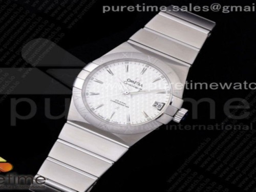 VS공장 오메가 컨스틸레이션 38MM 실버 바인덱스 _ Constellation 38mm SS VSF 11 Best Edition White Textured Dial on SS Bracelet A8500 Super Clone