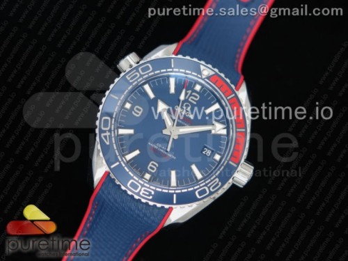 VS공장 오메가 플래닛오션 43.5MM 평창 에디션 블루다이얼 나일론 _ Planet Ocean 43.5mm Pyeongchang 2018 VSF 11 Best Edition Blue Dial on Blue Nylon Strap A8900 Super Clone