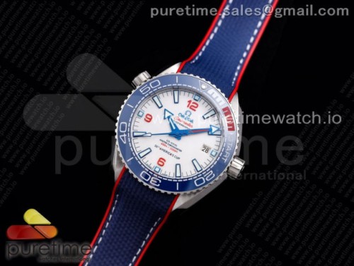 VS공장 오메가 플래닛오션 2021 아메리카컵 화이트다이얼 나일론스트랩 _ Planet Ocean 2021 America's Cup SS VSF 11 Best Edition White Dial on Blue Nylon Strap A8900 Super Clone