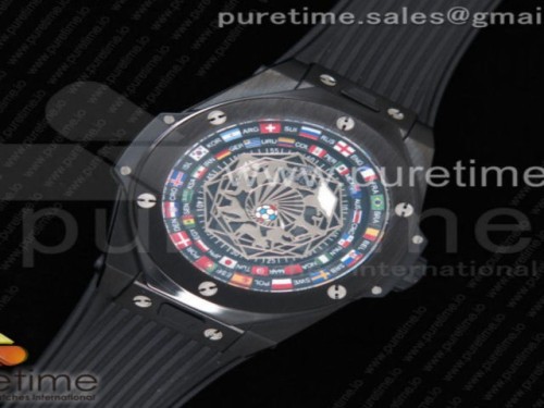 HB공장 위블로 빅뱅 유니코 상블루 PVD 스켈레톤다이얼 러버스트랩 _ Big Bang Unico Sang Bleu PVD HBF Flags Inner Bezel Skeleton Dial on Black Gummy Strap HUB1213