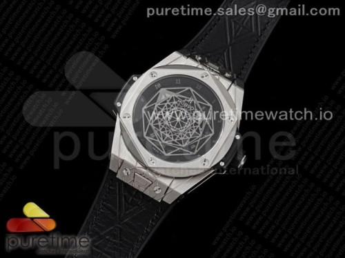 HB공장 위블로 빅뱅 유니코 상블루 티타늄 블랙 거미스트랩 _ Big Bang Unico Sang Bleu Titanium HBF Skeleton Dial on Black Gummy Strap HUB1213