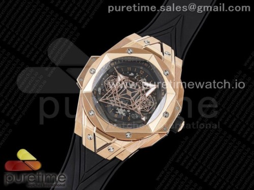 HR공장 위블로 빅뱅 생블루 II 크로노 로즈골드 블랙다이얼 러버스트랩 _ Big Bang Sang Bleu II Chrono RG HRF Best Edition Black Dial on Black Gummy Strap A7750