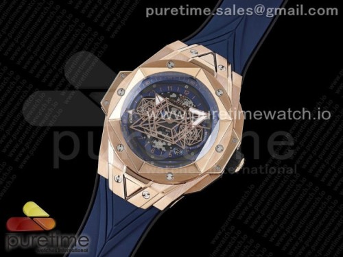 HR공장 위블로 빅뱅 생블루 II 크로노 로즈골드 블루다이얼 러버스트랩 _ Big Bang Sang Bleu II Chrono RG HRF Best Edition Blue Dial on Blue Gummy Strap A7750