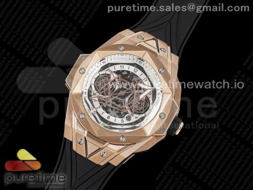 HR공장 위블로 빅뱅 생블루 II 크로노 로즈골드 화이트다이얼 러버스트랩 _ Big Bang Sang Bleu II Chrono RG HRF Best Edition White Dial on Black Gummy Strap A7750