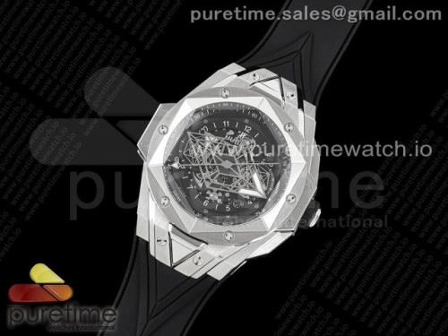 HR공장 위블로 빅뱅 생블루 II 크로노 블랙다이얼 러버스트랩 _ Big Bang Sang Bleu II Chrono SS HRF Best Edition Black Dial on Black Gummy Strap A7750