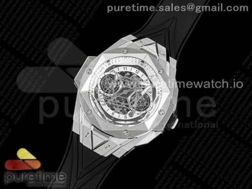 HR공장 위블로 빅뱅 생블루 II 크로노 화이트다이얼 러버스트랩 _ Big Bang Sang Bleu II Chrono SS HRF Best Edition White Dial on Black Gummy Strap A7750