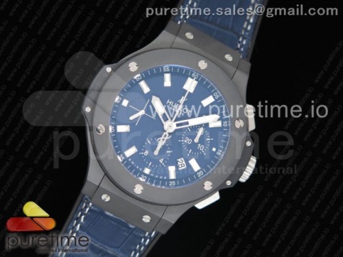 V6공장 위블로 빅뱅 44MM 세라믹 블루다이얼 Big Bang 44mm Real Ceramic V6F 1_1 Best Edition Blue Dial on Blue Gummy Strap HUB4104