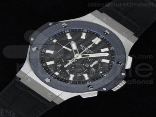 V6공장 위블로 빅뱅 44MM 스틸 세라믹 블랙 거미 스트랩 Big Bang 44mm Steel Ceramic 2011 on Black Gummy Strap HUB4104