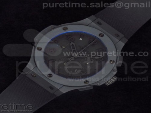 V6공장 위블로 빅뱅 44MM 올 블랙 세라믹 블랙 러버 스트랩Big Bang 44mm All Black Ceramic II on Black Rubber Strap HUB4104